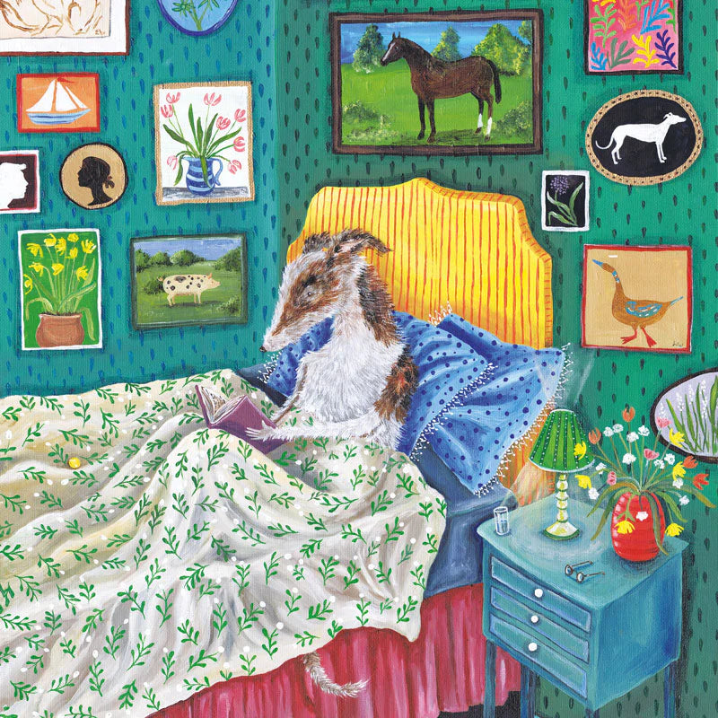 'Please Don't Let the Dog in the Bed' Greetings Card