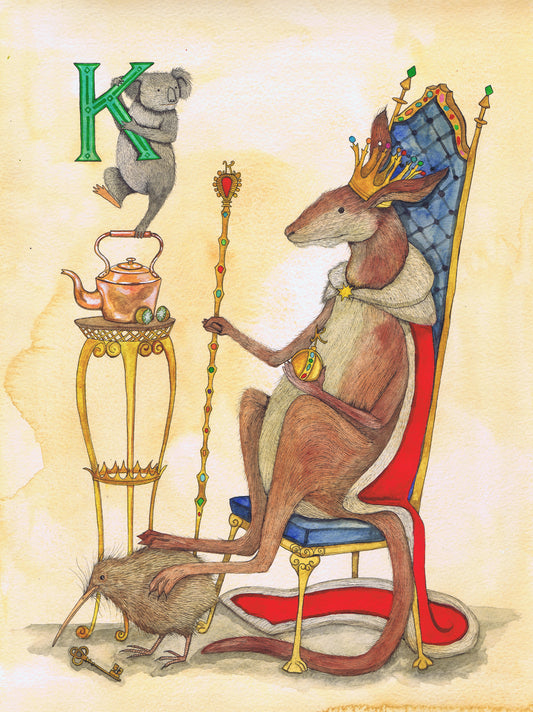 Alphabet 'K' Kangaroo The King