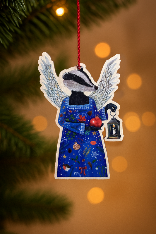 Winter Badger Christmas Decoration