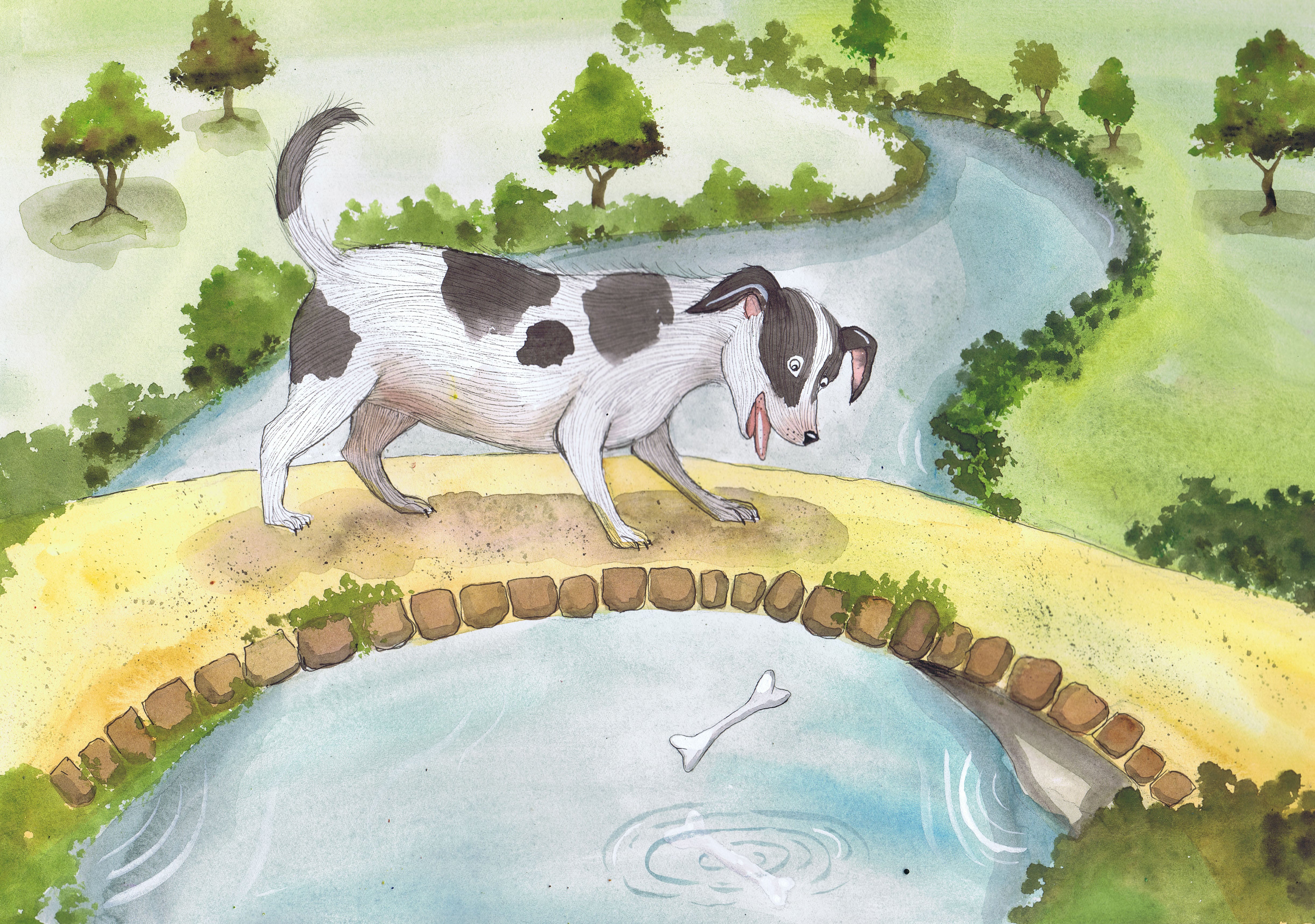 Dog Reflection Math Project 'The Dog and His Reflection' – E.C. Woodard Studio