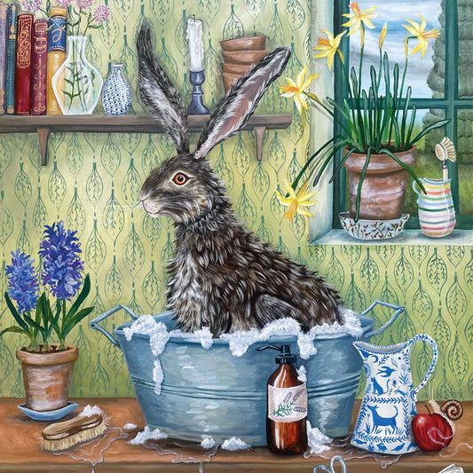 'Hare Wash' Greetings Card