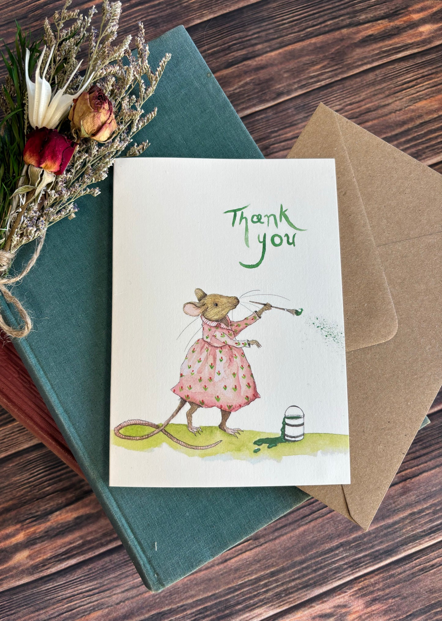 'Thank You' Pink Mouse Card