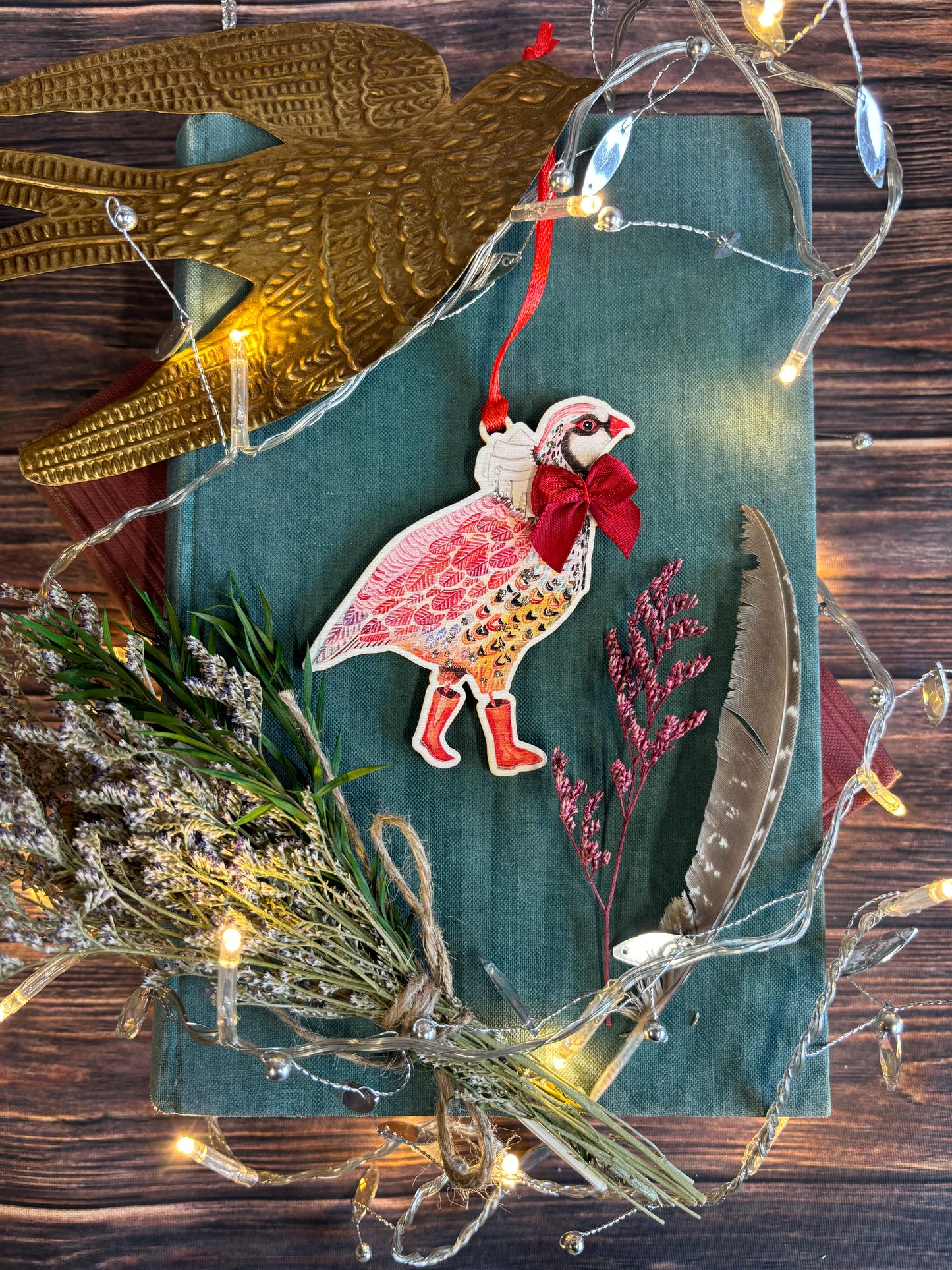 Partridge In Boots Christmas Ornament