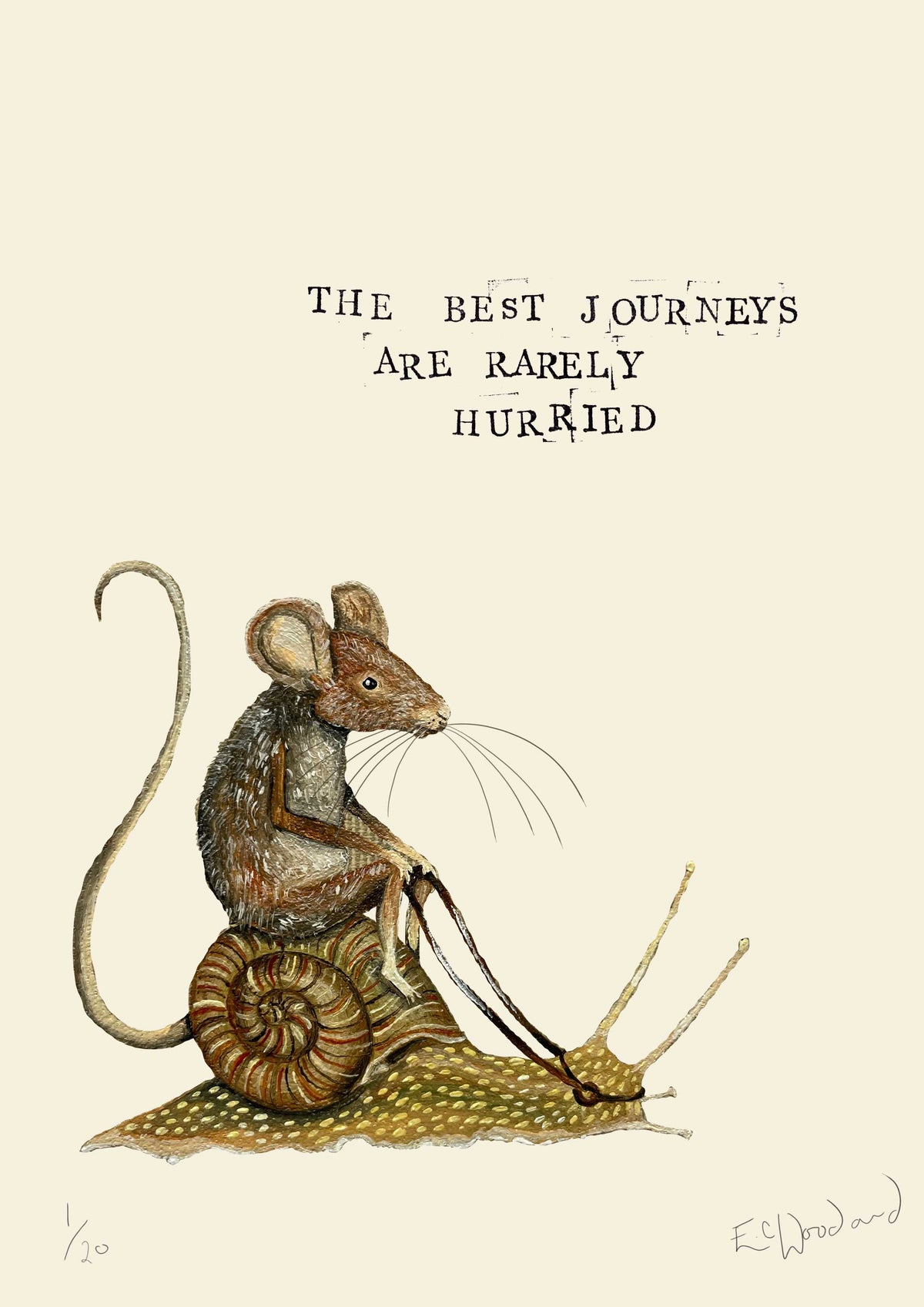 'The Best Journeys Are Rarely Hurried' Type Prints