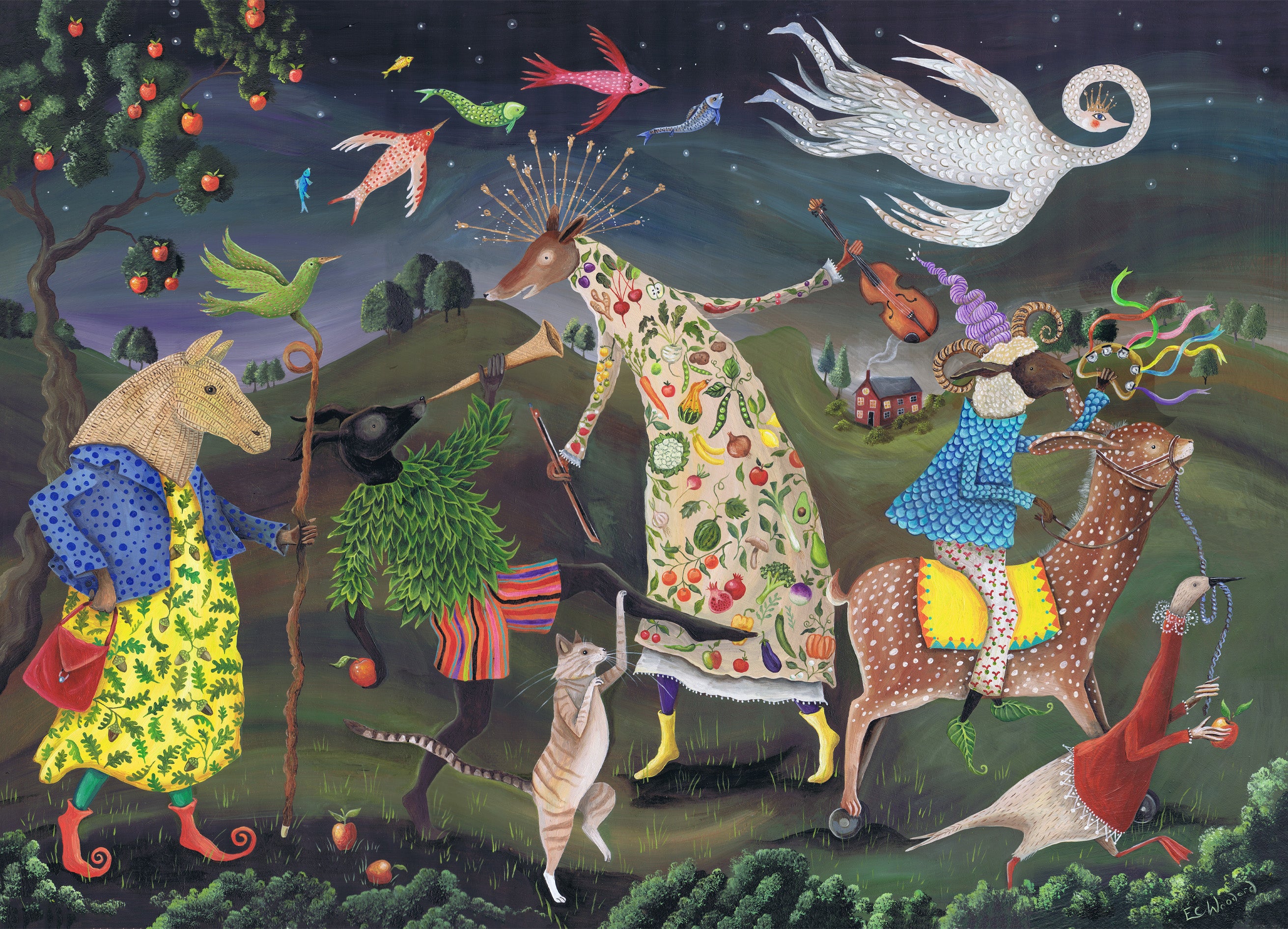 'Parade to The Solstice' Art Print by Emily Woodard