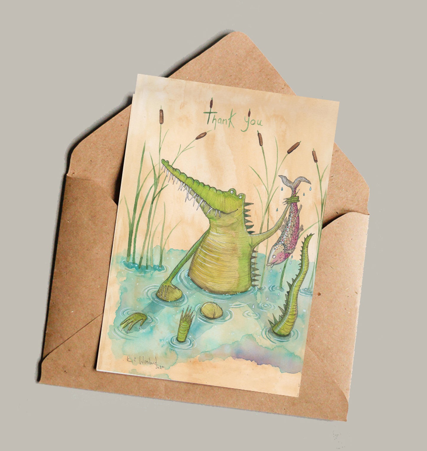 Thank you card pack- wolf and croc